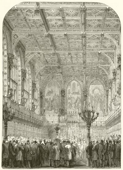The Interior of the House of Lords by English School