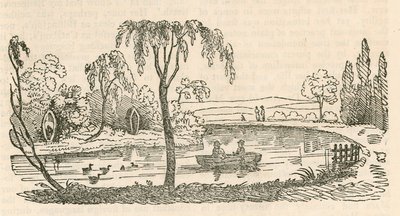 The Lake at Hornsey Wood House, London by English School