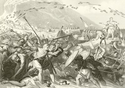 The Landing of Julius Caesar by English School