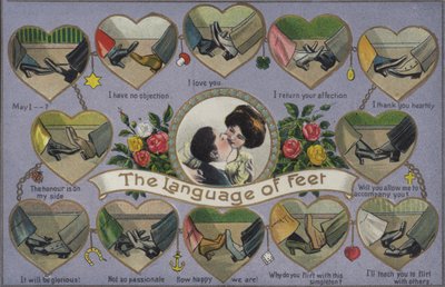 The language of feet, flirting by playing footsie by English School
