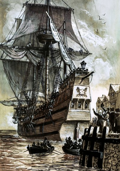 The Last Sight of the Pilgrim Fathers Was Southampton Dock by English School