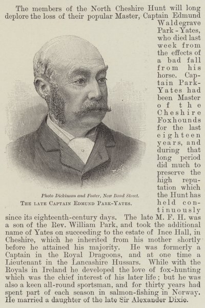 The Late Captain Edmund Park-Yates by English School