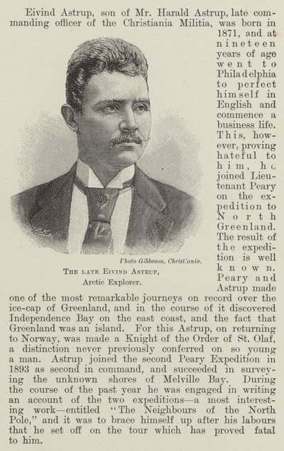 The Late Eivind Astrup, Arctic Explorer by English School