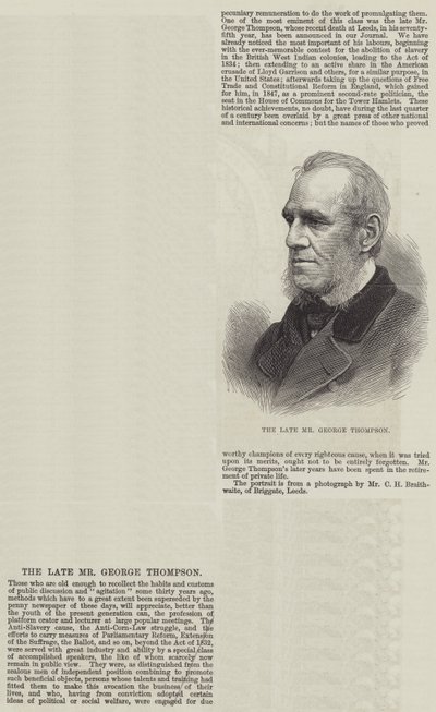 The late Mr George Thompson by English School