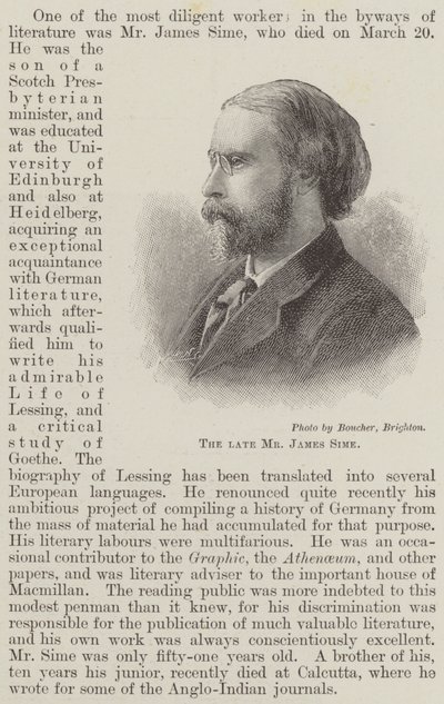The late Mr James Sime by English School