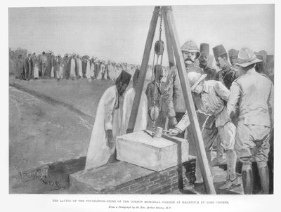 The laying of the foundation stone of the Gordon Memorial College at Khartoum by Lord Cromer, from 