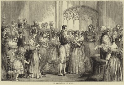 The marriage of Queen Victoria and Prince Albert of Saxe-Coburg and Gotha by English School