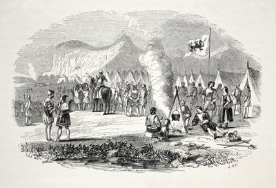 The Meeting of the North and South Wales Chieftains at the Breiddyn Hills, on Their Way to Bosworth Field by English School