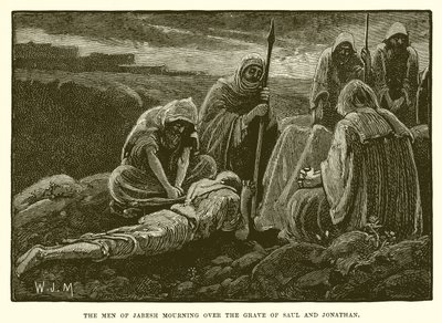 The Men of Jabesh Mourning Over the Grave of Saul and Jonathan by English School