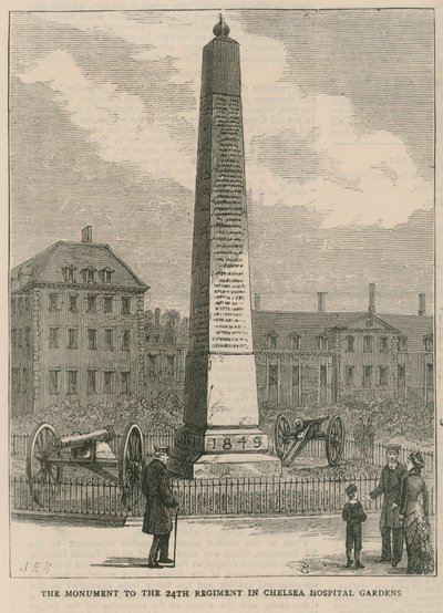 The Monument to the 24th Regiment in Chelsea Hospital Gardens by English School