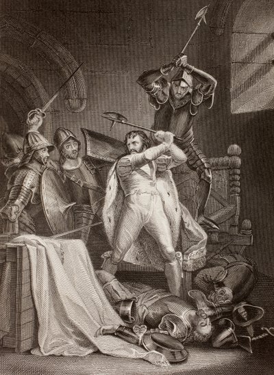 The Murder of Richard II of England in Pontefract Castle in 1400 by English School