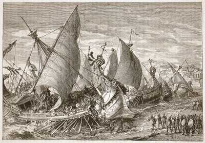 The Naval Battle in the Harbour of Syracuse by English School