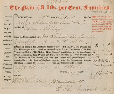 The New £3 10s Per Cent Annuities by English School