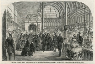 The New Gardens of the Royal Horticultural Society: The Prince Consort and Party Passing Through the Great Conservatory by English School