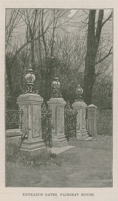 The new public park at Highgate: entrance gates, Fairseat House by English School