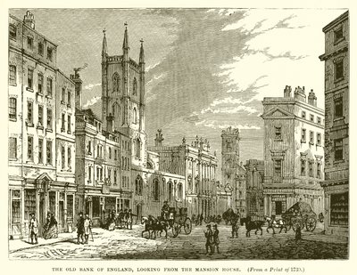 The Old Bank of England, Looking from the Mansion House by English School
