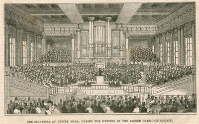 The Orchestra at Exeter Hall, London, During the Meeting of the Sacred Harmonic Society by English School