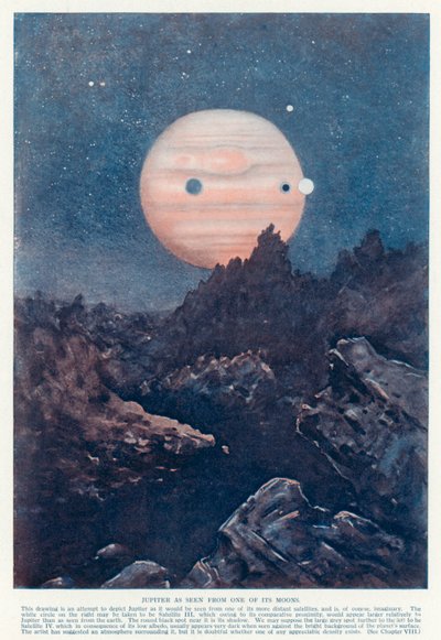 The planet Jupiter as seen from one of its moons by English School