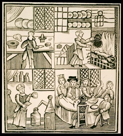 The Preparation of Pies, Page from a 15th Century Cookery Book by English School