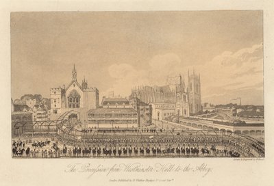 The Procession from Westminster Hall to the Abbey by English School