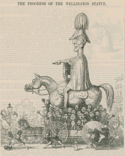 The progress of the Wellington Statue, cartoon by English School