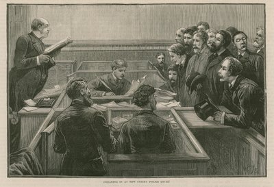 The Recent Rioting in London: Swearing-in at Bow Street Police Court by English School