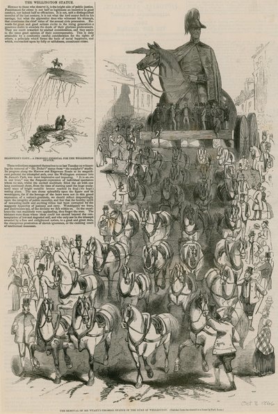 The removal of Mr Wyatts colossal statue of the Duke of Wellington by English School