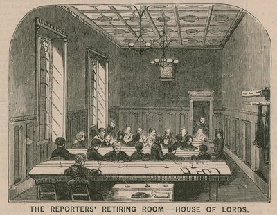 The Reporters Retiring Room in the House of Lords by English School