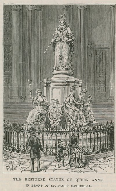 The Restored Statue of Queen Anne by English School