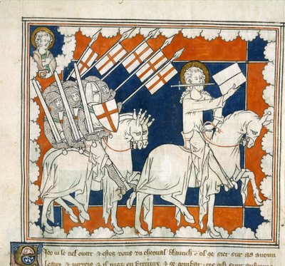 The rider on a white horse, beginning 14th century (miniature) by English School