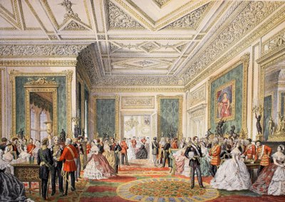 The signing of the marriage attestation deed, from A Memorial of the Marriage of Edward VII and Alexandra of Denmark by English School