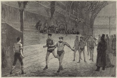 The six days pedestrian match at the Agricultural Hall by English School