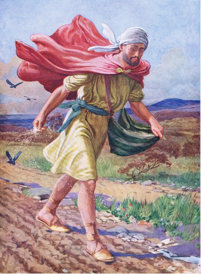 The sower, from The Bible Picture Book published by Thomas Nelson, c.1950 by English School
