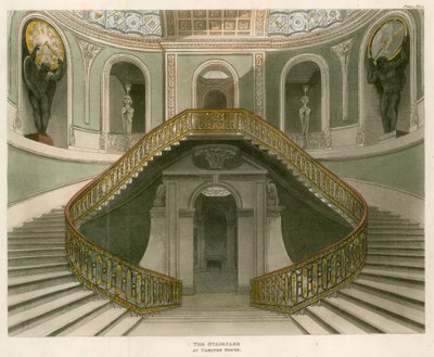 The staircase at Carlton House, London by English School