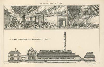 The Steam Laundry in Battersea Park by English School
