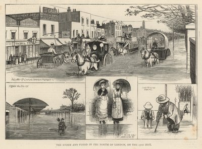 The storm and flood in the north of London on the 17th inst. by English School