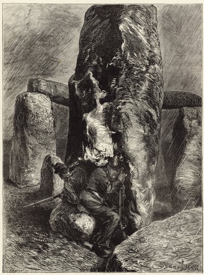The Stragglers at Stonehenge by English School