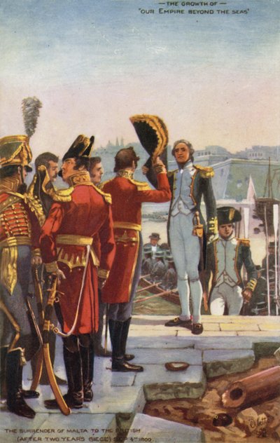 The surrender of Malta to the British, 4 September 1800 by English School