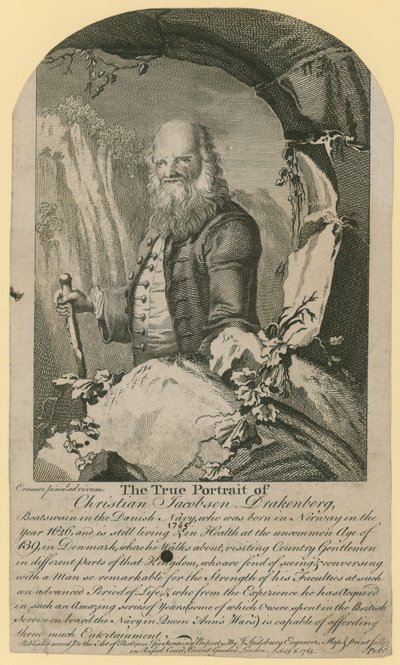 The true portrait of Christian Jacobsen Drakenberg by English School