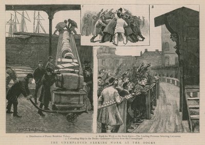 The Unemployed Seeking Work at the Docks by English School