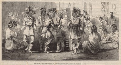 The war dance of the Ojibbeway Indians before the Queen at Windsor Castle by English School