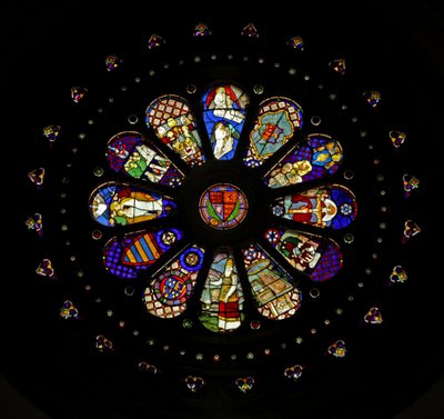 The west rose window with various reset panels (rose window - internal) by English School