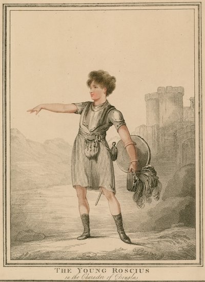 The young Roscius in the character of Douglas by English School
