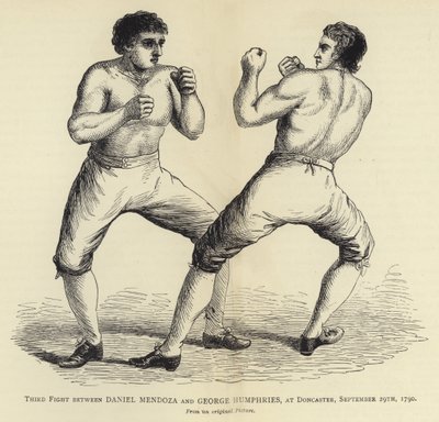 Third Fight between Daniel Mendoza and George Humphries, at Doncaster, 29 September 1790 by English School