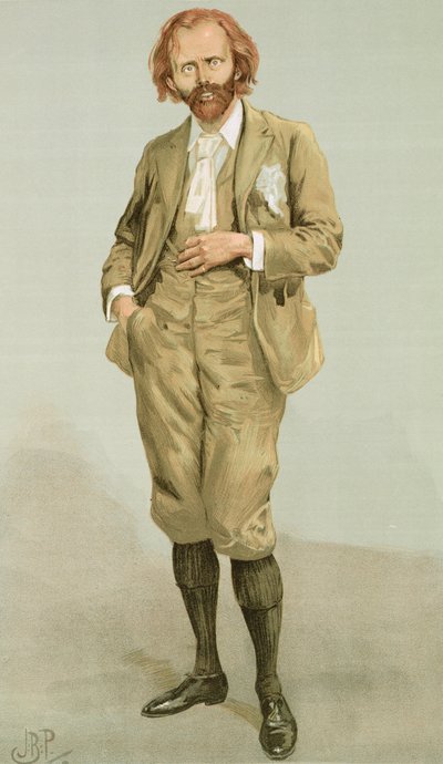 Thomas Hall Caine Illustration from Men of the Day, Published in Punch Magazine, July 1896 by English School