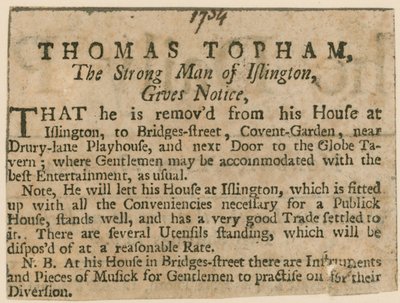 Thomas Topham, the strong man of Islington by English School