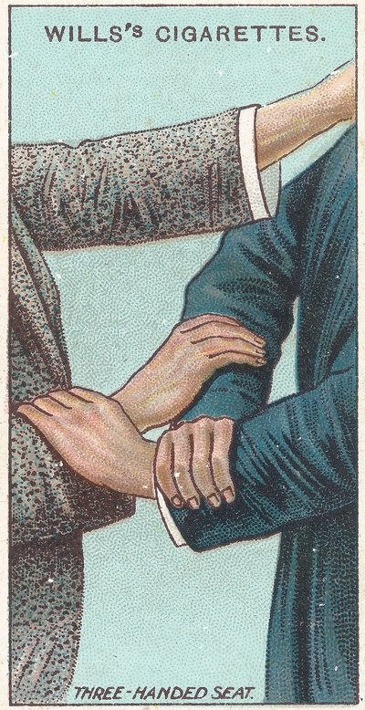 Three-handed seat, no.21 from the First Aid series of Wills Cigarettes cards, 1913 by English School