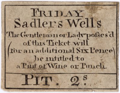 Ticket for Friday Sadlers Wells by English School