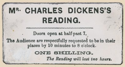 Ticket for a Charles Dickens Reading by English School
