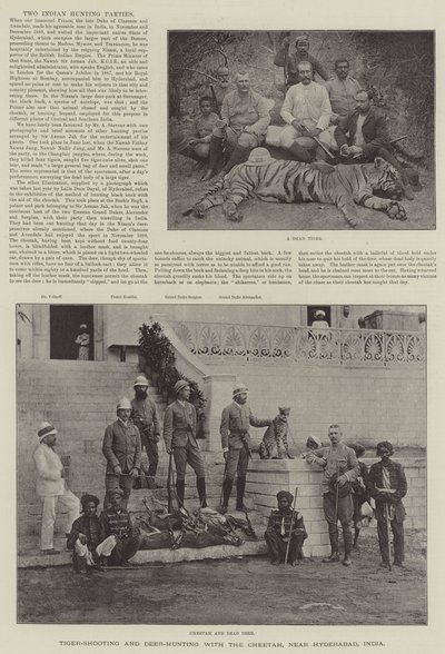 Tiger-Shooting and Deer-Hunting with the Cheetah, near Hyderabad, India by English School